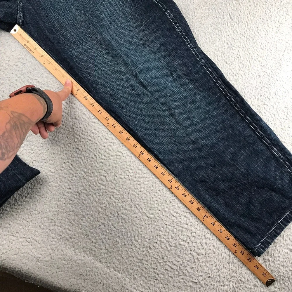 Southpole Jeans Mens 40x33 Dark Wash Relaxed Wide Leg Y2K Streetwear Brown Tab